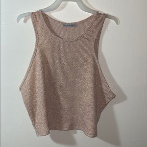 Sparkle ribbed cropped tank top